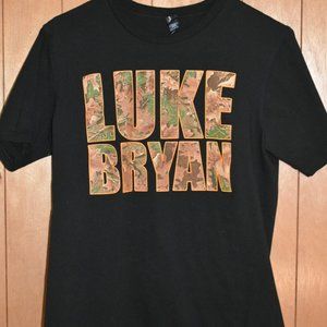 Luke Bryan Black & Camo Lettered Tee Size Small
